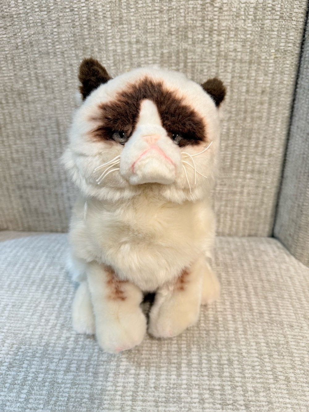 Gund Cream and Brown Grumpy Cat Plush Small Pet Toy